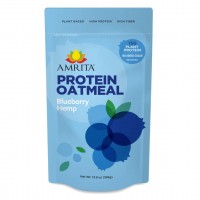 Amrita Protein Oatmeal - Blueberry Hemp (13.9 oz. bag) - no sugar added