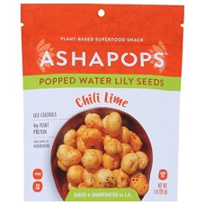 AshaPops Popped Water Lily Seed Snacks - Chili Lime flavor