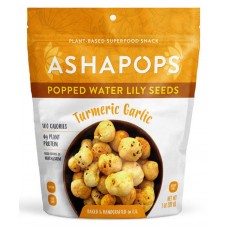 AshaPops Popped Water Lily Seed Snacks - Turmeric Garlic flavor