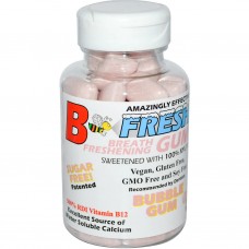 B-Fresh Xylitol Bubble Gum with Vitamin B12 (50 big pieces per bottle)