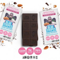 Blue Stripes Whole Cacao Dark Chocolate Bar with Almond Butter (2.1 oz.) - 25% OFF!