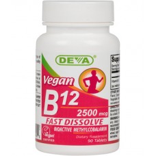 Deva Nutrition High-Potency Vegan Vitamin B12 Sublingual 2500 mcg (no folic acid)