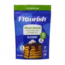 Flourish Plant-Based Protein Pancake Mix - Blueberry (16 oz. bag) - Just add water - TEMPORARILY OUT