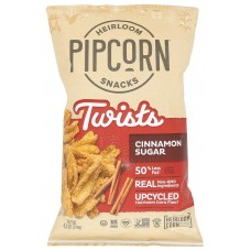 Pipcorn Cinnamon Sugar Twists (Big 4.5 oz. bag) - Made with upcycled heirloom corn - 20% OFF!