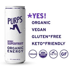 Purps Organic Zero-Calorie Energy Drink - Berry Superfruit - Naturally Caffeinated - 12 fl. oz. - 20% OFF!
